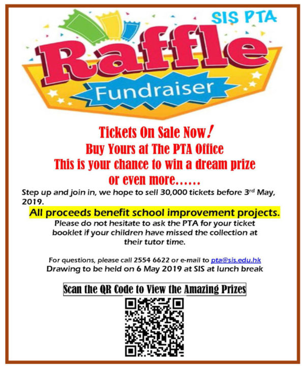 PTA Raffle Tickets & Maths Workshop 2019 - South Island School - ESF